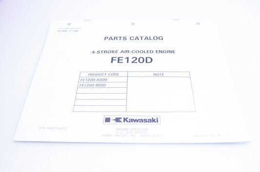 New OEM Kawasaki 99910-A202 Parts Catalog FE120D NOS