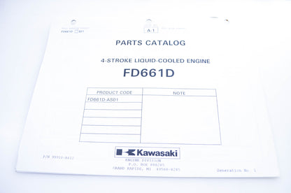 New OEM Kawasaki 99910-A612 Parts Catalog FD661D NOS