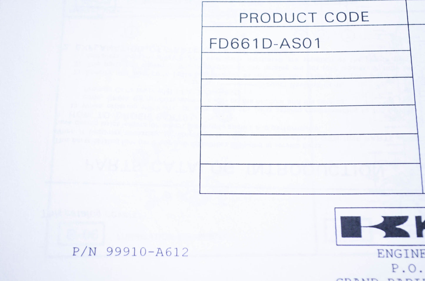 New OEM Kawasaki 99910-A612 Parts Catalog FD661D NOS