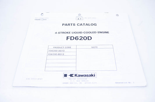 New OEM Kawasaki 99910-A549 Parts Catalog FD620D NOS