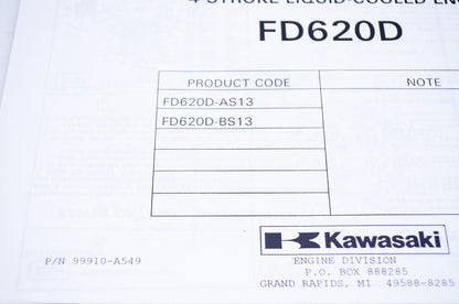 New OEM Kawasaki 99910-A549 Parts Catalog FD620D NOS