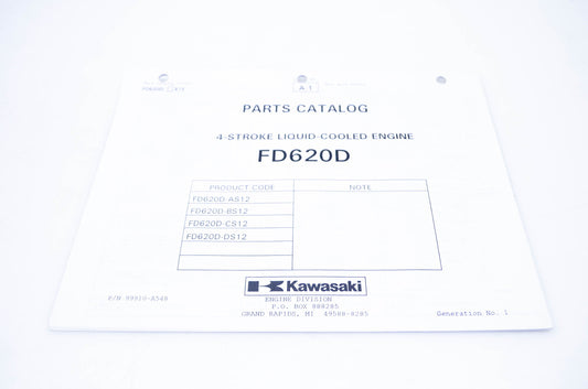 New OEM Kawasaki 99910-A548 Parts Catalog FD620D NOS