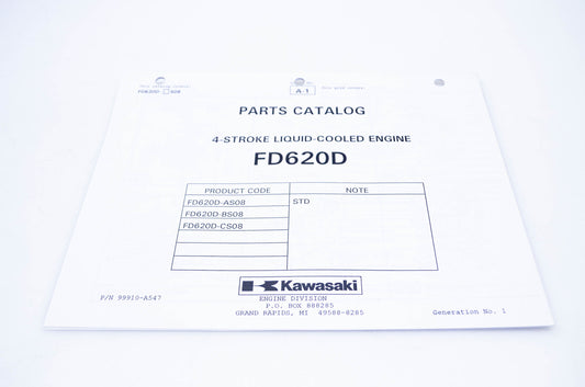 New OEM Kawasaki 99910-A547 Parts Catalog FD620D NOS