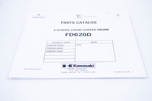 New OEM Kawasaki 99910-A546 Parts Catalog FD620D NOS