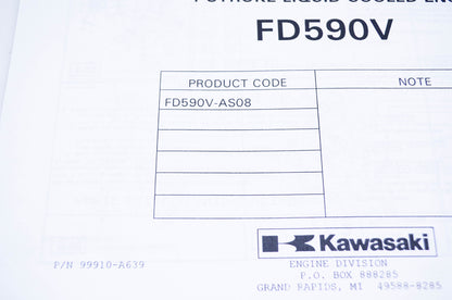 New OEM Kawasaki 99910-A639 Parts Catalog FD590V NOS