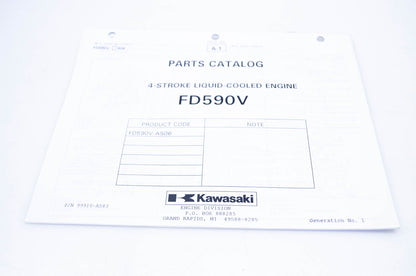 New OEM Kawasaki 99910-A583 Parts Catalog FD590V NOS