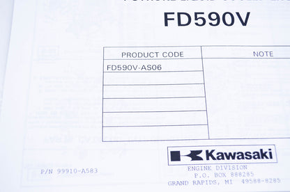 New OEM Kawasaki 99910-A583 Parts Catalog FD590V NOS
