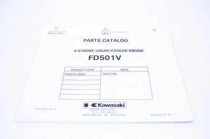 New OEM Kawasaki 99910-A579 Parts Catalog FD501V NOS