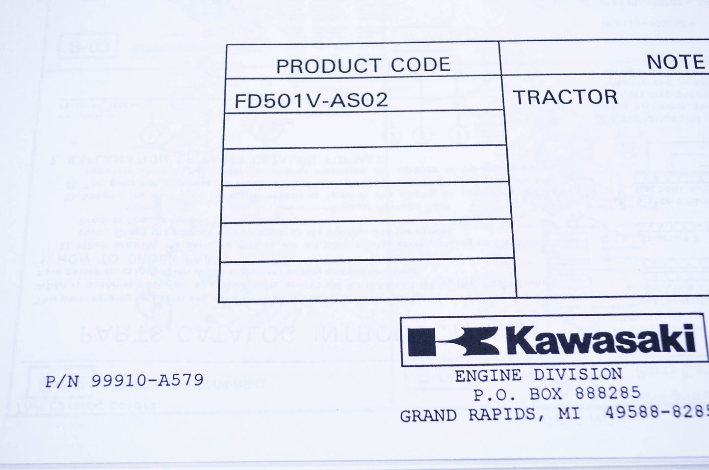 New OEM Kawasaki 99910-A579 Parts Catalog FD501V NOS