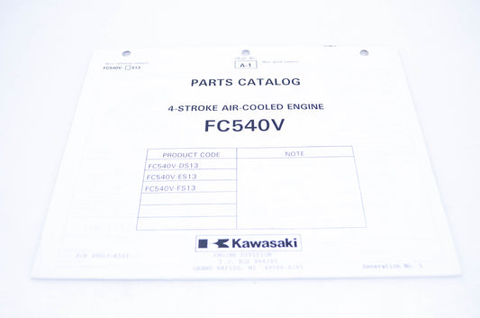 New OEM Kawasaki 99910-A593 Parts Catalog FC540V NOS