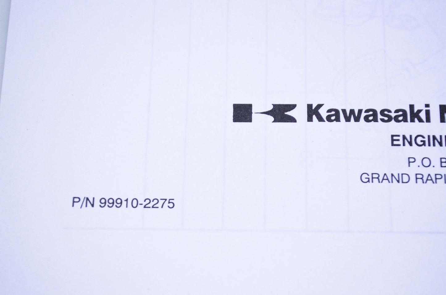 New OEM Kawasaki 99910-2275 Parts Catalog FC540V-X NOS
