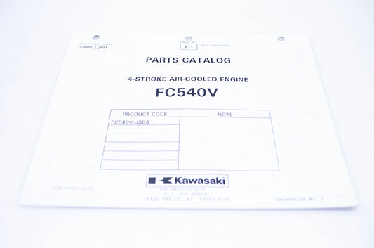 New OEM Kawasaki 99910-A592 Parts Catalog FC540V NOS