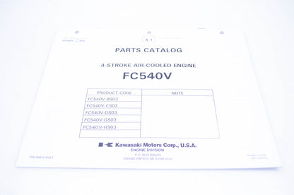 New OEM Kawasaki 99910-A421 Parts Catalog FC540V NOS
