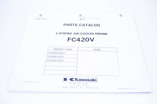 New OEM Kawasaki 99910-A930 Parts Catalog FC420V NOS