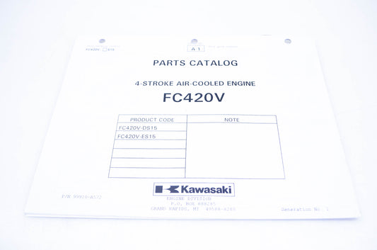 New OEM Kawasaki 99910-A572 Parts Catalog FC420V NOS
