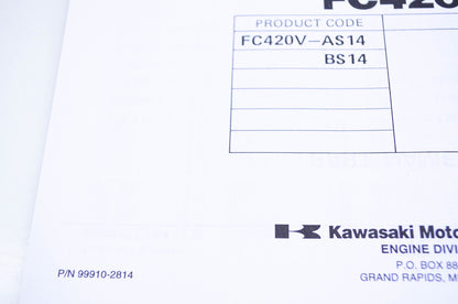 New OEM Kawasaki 99910-2814 Parts Catalog FC420V NOS