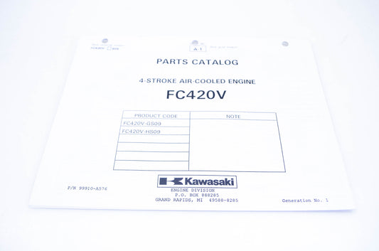 New OEM Kawasaki 99910-A576 Parts Catalog FC420V NOS