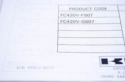 New OEM Kawasaki 99910-A575 Parts Catalog FC420V NOS
