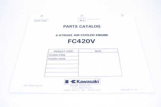 New OEM Kawasaki 99910-A574 Parts Catalog FC420V NOS