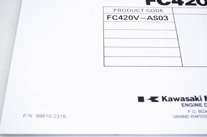 New OEM Kawasaki 99910-2318 Parts Catalog FC420V NOS