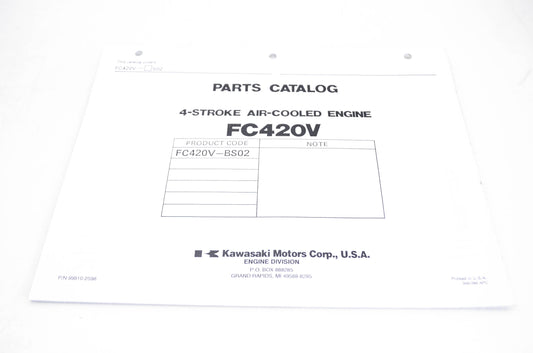 New OEM Kawasaki 99910-2598 Parts Catalog FC420V NOS