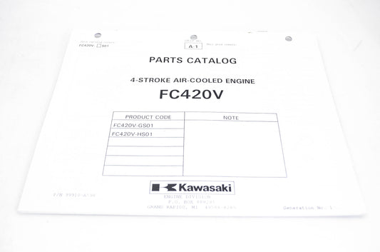 New OEM Kawasaki 99910-A598 Parts Catalog FC420V NOS