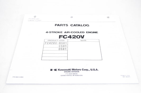 New OEM Kawasaki 99910-2893 Parts Catalog FC420V NOS
