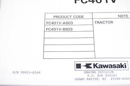New OEM Kawasaki 99910-A566 Parts Catalog FC401V NOS
