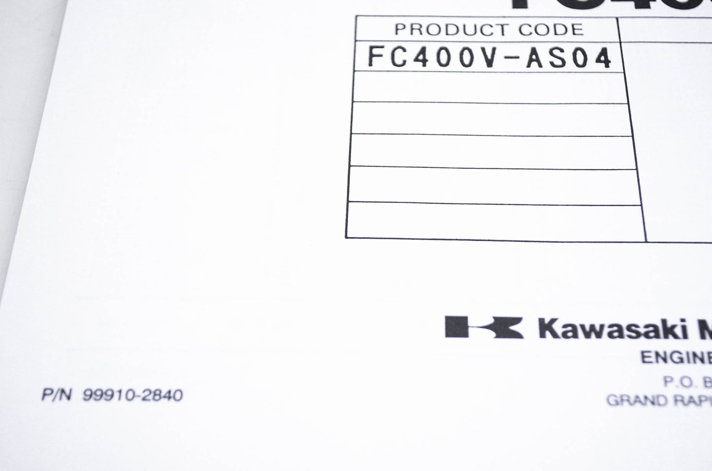New OEM Kawasaki 99910-2840 Parts Catalog FC400V NOS