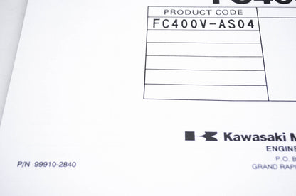 New OEM Kawasaki 99910-2840 Parts Catalog FC400V NOS