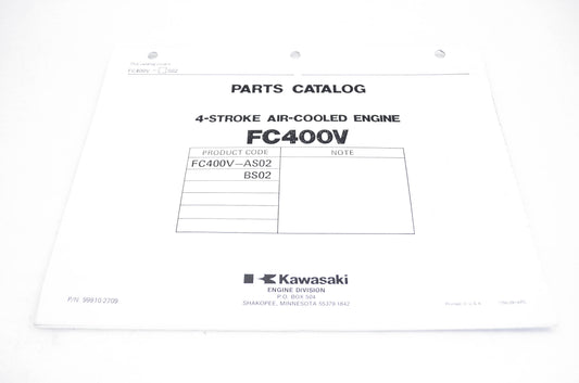 New OEM Kawasaki 99910-2709 Parts Catalog FC400V NOS