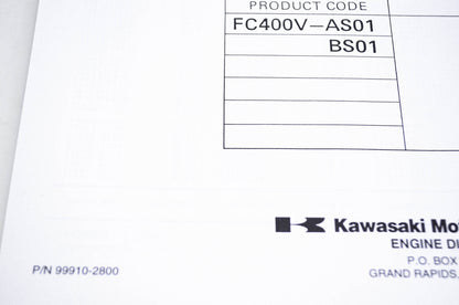New OEM Kawasaki 99910-2800 Parts Catalog FC400V NOS