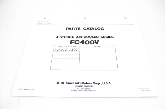 New OEM Kawasaki 99910-2474 Parts Catalog FC400V NOS