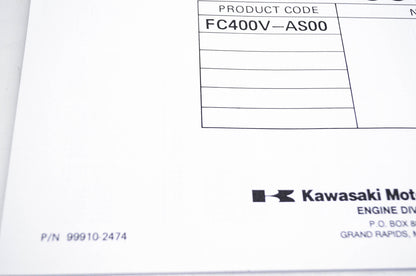 New OEM Kawasaki 99910-2474 Parts Catalog FC400V NOS
