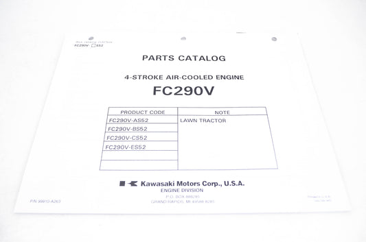 New OEM Kawasaki 99910-A263 Parts Catalog FC290V NOS