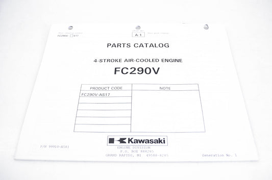 New OEM Kawasaki 99910-A581 Parts Catalog FC290V NOS