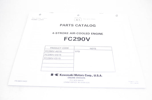 New OEM Kawasaki 99910-A403 Parts Catalog FC290V NOS