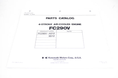New OEM Kawasaki 99910-2615 Parts Catalog FC290V NOS