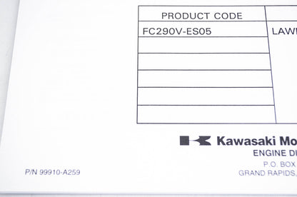 New OEM Kawasaki 99910-A259 Parts Catalog FC290V NOS