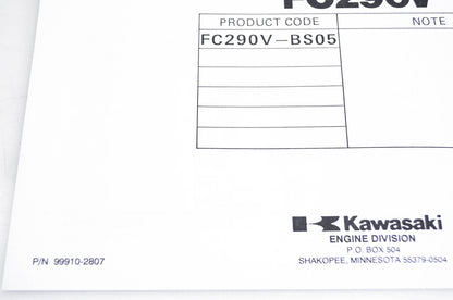 New OEM Kawasaki 99910-2807 Parts Catalog FC290V NOS