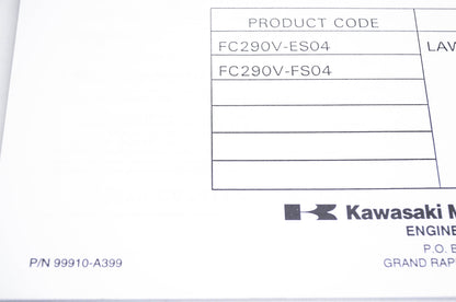 New OEM Kawasaki 99910-A399 Parts Catalog FC290V NOS