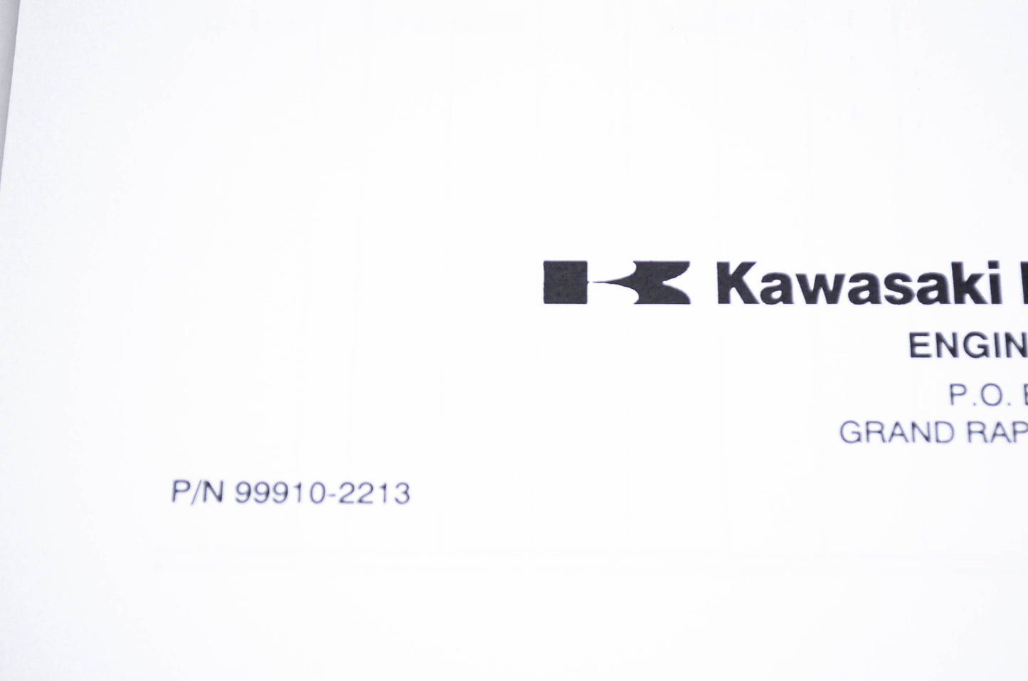 New OEM Kawasaki 99910-2213 Parts Catalog FC290V-X NOS