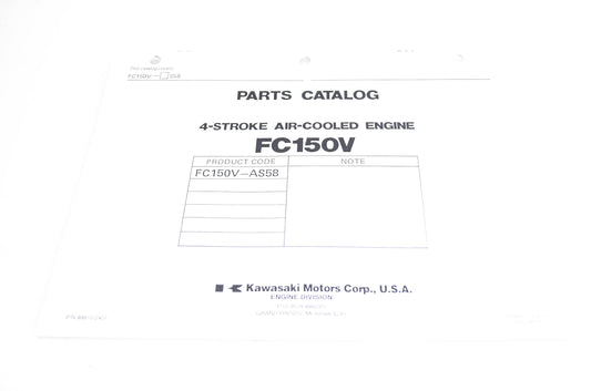 New OEM Kawasaki 99910-2401 Parts Catalog FC150V NOS