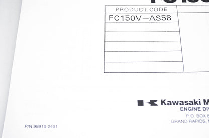 New OEM Kawasaki 99910-2401 Parts Catalog FC150V NOS