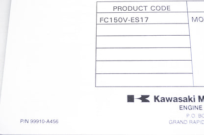 New OEM Kawasaki 99910-A456 Parts Catalog FC150V NOS