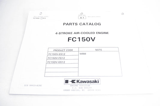 New OEM Kawasaki 99910-A392 Parts Catalog FC150V NOS