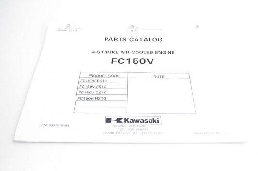 New OEM Kawasaki 99910-A544 Parts Catalog FC150V NOS