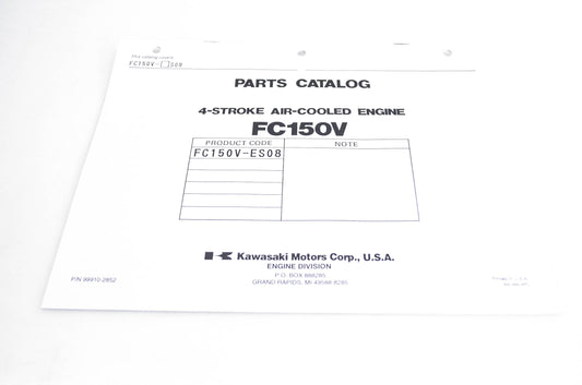 New OEM Kawasaki 99910-2852 Parts Catalog FC150V NOS