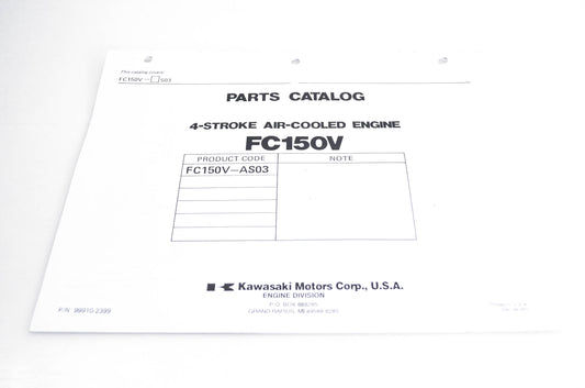 New OEM Kawasaki 99910-2399 Parts Catalog FC150V NOS