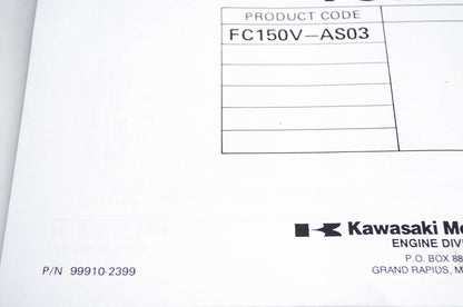 New OEM Kawasaki 99910-2399 Parts Catalog FC150V NOS